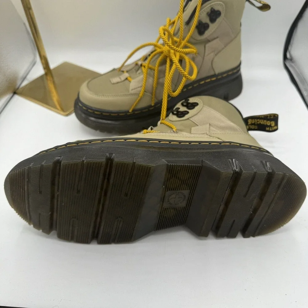 Dr. Martens‎ Boury Nylon & Leather Men's Boots Olive Green Size M 8 / L 9